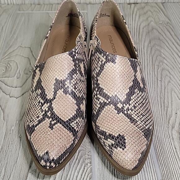 Maurices Amanda Snakeprint Slip On Ankle Boots Womens Size 8 - Picture 3 of 13